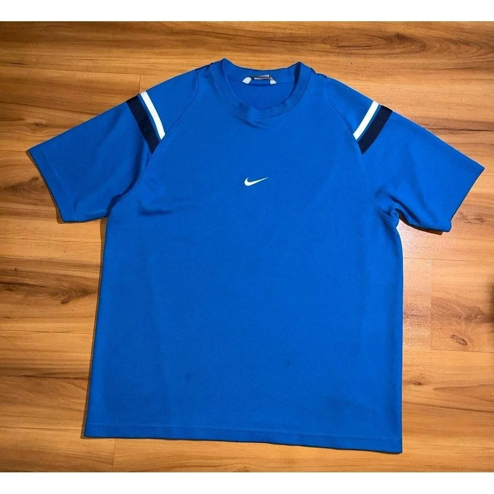 Mens Vintage Nike Center Swoosh Performance Training Active Top Shirt